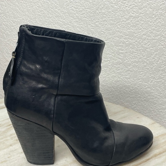 rag & bone boots ankle booties sz 9 EU 39.5 Black Heeled Newbury style - Picture 6 of 9